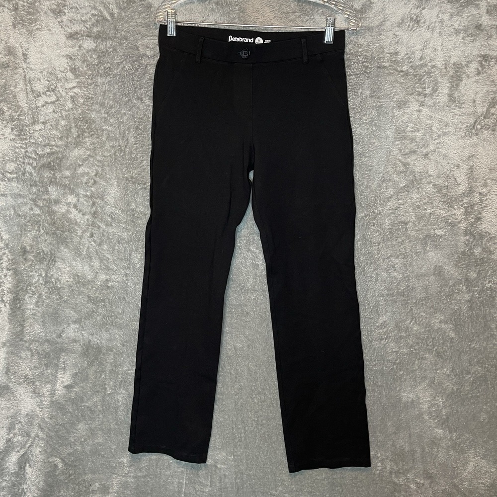 Betabrand Women Classic DPYP Dress Pant Yoga Pant Straight Leg PM Office Black